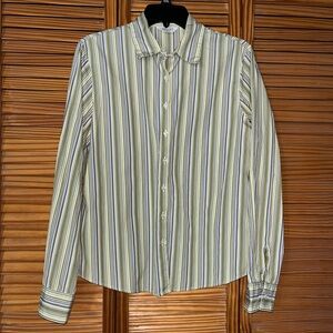 Brooks 346 Brooks Brothers Long‎ Sleeve Button Front Striped Medium Cotton Shirt